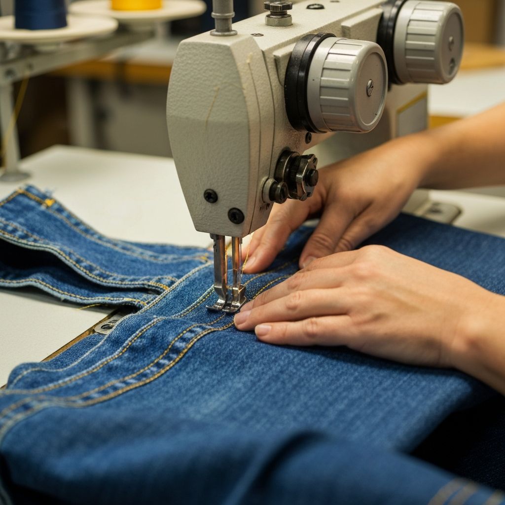 Denim sewing detail